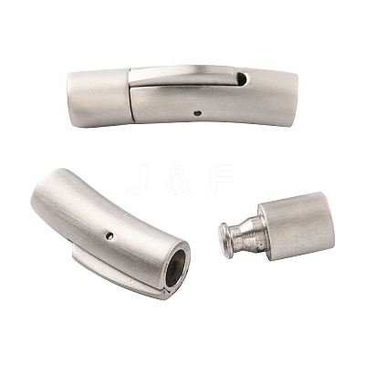 Tarnish Resistant Matte Column 304 Stainless Steel Bayonet Clasps STAS-N014-31-5mm-A-1