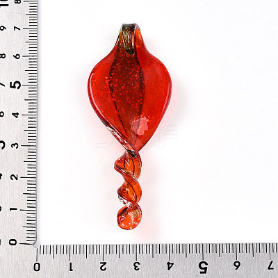 Handmade Gold Sand Lampwork Big Pendants LAMP-T023-09E-1