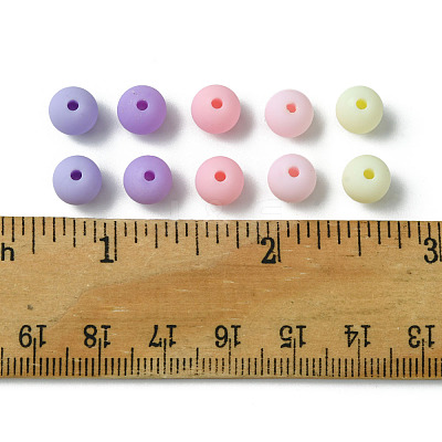70Pcs Rubberized Style Acrylic Beads MACR-FS0001-71C-1