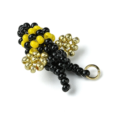 Seed Beads Beaded Charms PALLOY-MZ00295-1
