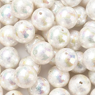 UV Plating Textured Transparent Acrylic Beads AC-CBAC6DF-02-1