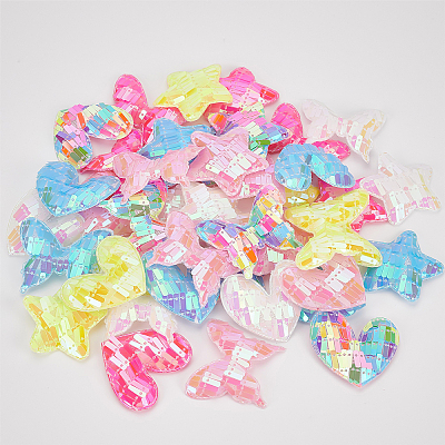 72Pcs 18 Style Fabric & Sequin Ornament Accessories DIY-AR0002-23-1