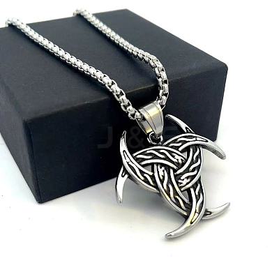 European 304 Stainless Steel Viking Trinity Knot Pendant Necklaces ND3231-1