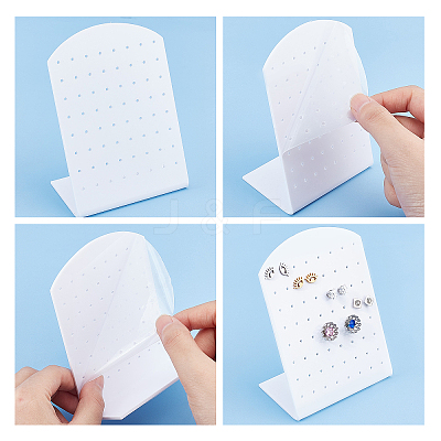 8Pcs 4 Style Acrylic Earring Stands Displays EDIS-FG0001-51-1