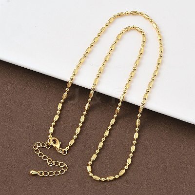 2.5MM Brass Column Ball Chain Necklaces for Women NJEW-B148-04G-1