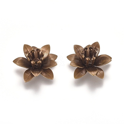 3D Brass Bead Caps X-KK-G368-04AB-1