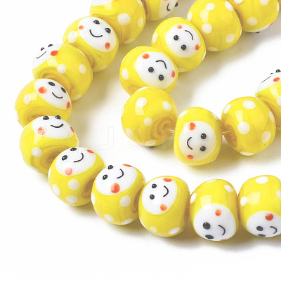 Handmade Bumpy Lampwork Beads Strands LAMP-Q031-009F-1