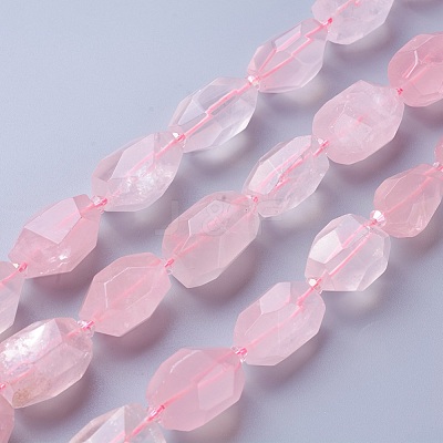 Natural Rose Quartz Beads Strands G-P434-40-1