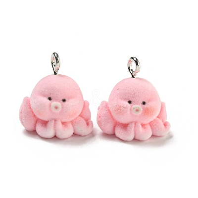 Flocky Acrylic Pendants FIND-A044-01F-1