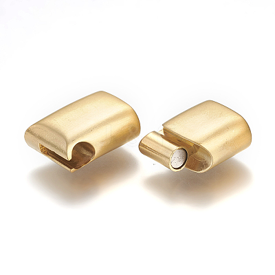 304 Stainless Steel Magnetic Clasps with Glue-in Ends STAS-P224-01G-1