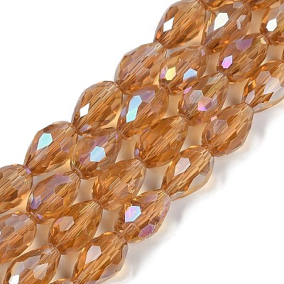 Transparent Electroplate Glass Beads Strands EGLA-N013-T6mm-B21-1