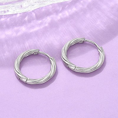 304 Stainless Steel Twist Hoop Earrings for Women LS-EJEW-A130-02B-P-1