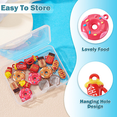 16Pcs 8 Styles Baking Paint Alloy Pendants FIND-TA0009-64-1