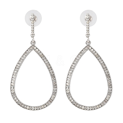 Alloy & Crystal Rhinestone Dangle Stud Earrings EJEW-G467-01P-02-1