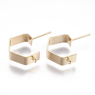Brass Stud Earring Findings KK-S345-022G-1