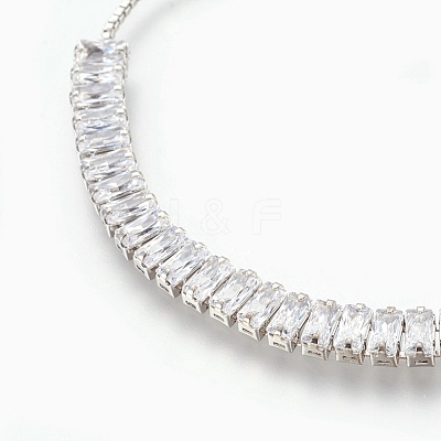 Brass Cubic Zirconia Bolo Tennis Bracelets BJEW-P232-03P-1