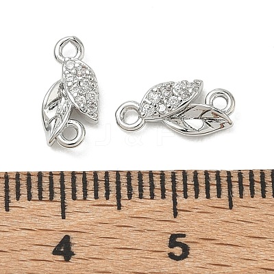 SHEGRACE Brass Micro Pave Clear Cubic Zirconia Connector Charms XGRQ3D318-509P-1