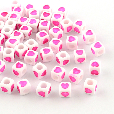 Opaque Acrylic European Beads X-OPDL-S078-07-1