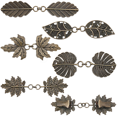 5Pcs 5 Styles Alloy Cardigan Clips AJEW-SC0004-38AB-1