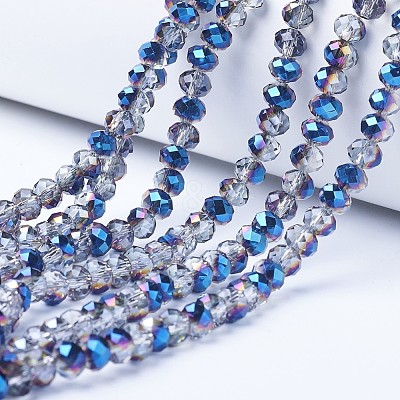 Electroplate Transparent Glass Beads Strands EGLA-A034-T2mm-Z01-1