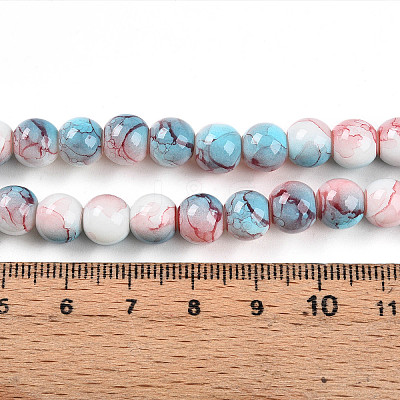 Baking Paint Glass Beads Strands LS-DGLA-N003-8mm-C03-1