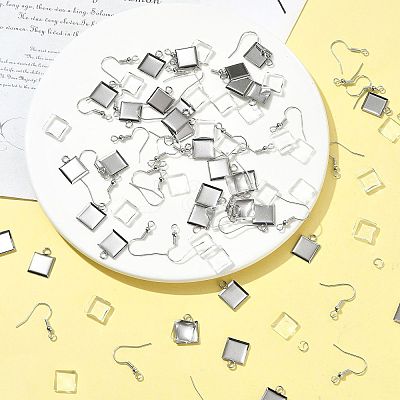 DIY Square Dangle Earring Making Kits DIY-FS0009-17-1