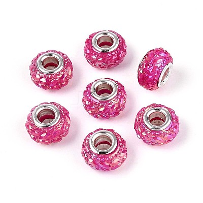 Opaque Resin European Beads RESI-T057-29I-1