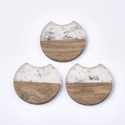 Resin & Wood Pendants X-RESI-T023-11I-1