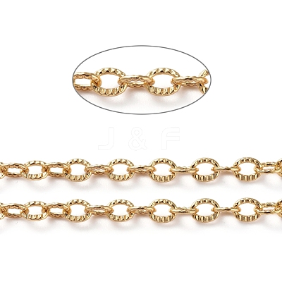 3.28 Feet Brass Textured Cable Chains X-CHC-G005-01G-1