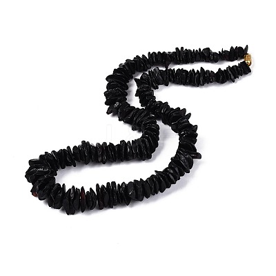 Natural Amber Nuggets Graduated Beaded Necklaces NJEW-T019-02-1