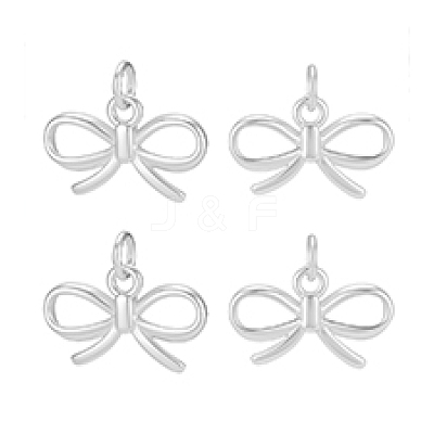4Pcs 925 Sterling Silver Bowknot Charms with Jump Rings and 925 Stamp STER-PH0004-47-1