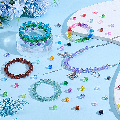 24 Colors Transparent Acrylic Beads TACR-PH0001-93A-1