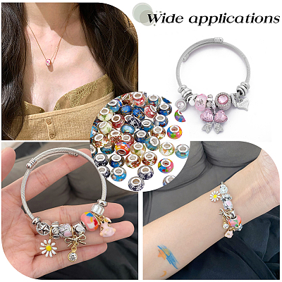 100Pcs 10 Colors Resin European Beads RPDL-PA0001-01-1