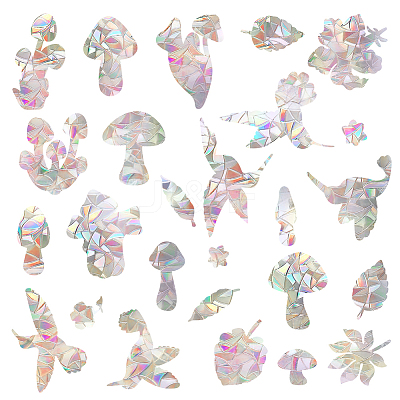 4 Bags 2 Styles PVC Glass Stickers STIC-GA0001-08-1