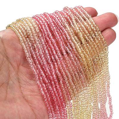 Transparent Painted Glass Beads Strands X1-DGLA-A034-T1mm-A09-1