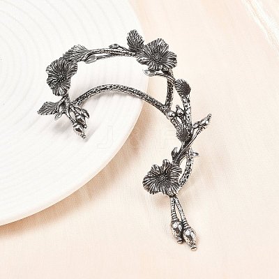316 Surgical Stainless Flower Cuff Earrings EJEW-C160-05A-1