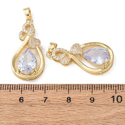 Brass Micro Pave Cubic Zirconia Pendants KK-Z141-01G-01A-1