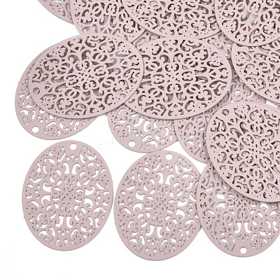 430 Stainless Steel Filigree Pendants STAS-T042-12E-1