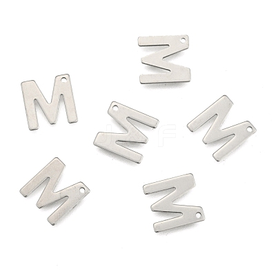 Tarnish Resistant 304 Stainless Steel Letter Charms STAS-O072-M-1