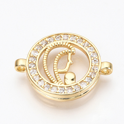 Brass Micro Pave Cubic Zirconia Links X-ZIRC-Q013-43G-1