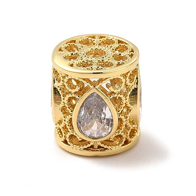Rack Plating  Brass Cubic Zirconia Beads KK-G458-13G-1