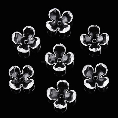 4-Petal Transparent Acrylic Bead Caps X-FACR-T001-09A-1