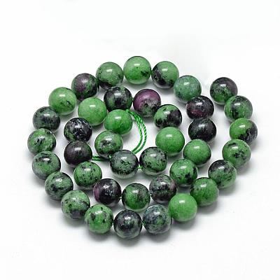 Natural Ruby in Zoisite Beads Strands G-R446-8mm-25-1