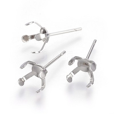 Tarnish Resistant 304 Stainless Steel Stud Earring Findings X-STAS-L219-03D-P-1