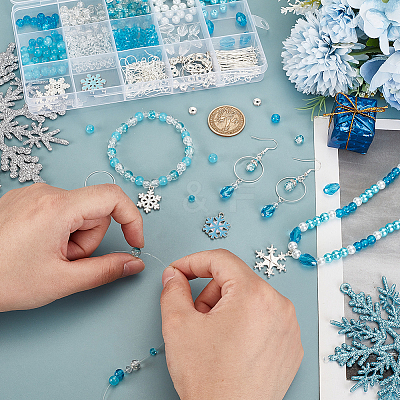 DIY Snowflake Alloy Dangle Earrings Making Kit DIY-PH0022-67-1