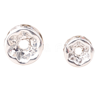 Silver Plated Brass Middle East Rhinestone Spacer Beads RB-PH0001-08S-NF-1