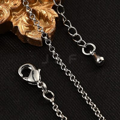 Brass Rolo Chain Bracelets for Women BJEW-G735-05P-1