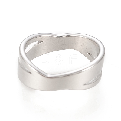 304 Stainless Steel Criss Cross Rings RJEW-H129-05P-1