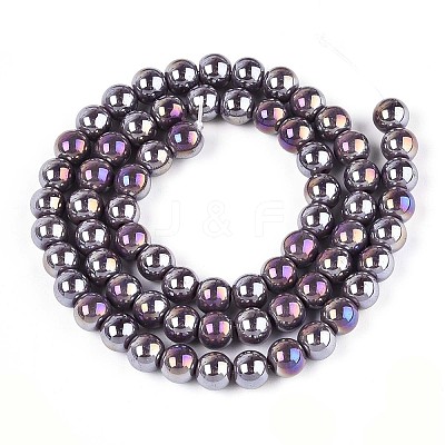 Electroplate Opaque Glass Beads Strands LS-GLAA-T032-P6mm-AB15-1