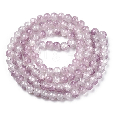 Crackle Baking Paint Imitation Jade Glass Beads Strands DGLA-T003-10mm-04-1